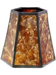 Mica Panel Hexagon Mini Shade 3 3/4-Inch Height in Antique Amber.